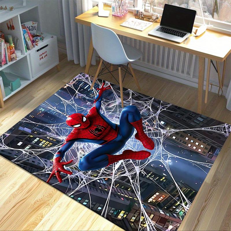 Spiderman Web Carpet For Playroom Bedroom Living Room Sofa Home Decorkids Game Area Rug Nonslip Floor Mat