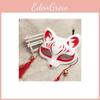 Stylish Japanese Anime Half Face Fox Mask With Artistic Handdrawn Details For Halloween And Cosplay
