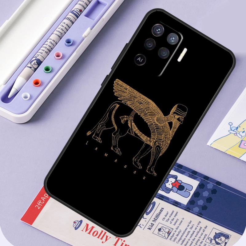 Ассирийский Ламассу Крылатый Бык Для Oppo A40 A60 A80 A94 A74 A54 A15 A18 A38 A58 A78 A98 A16 A76 A96 A57 A17 A77 A5 Pro Чехол