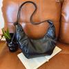 Pu Commuter Single Shoulder Women's Bag Maillard Style Retro Soft Surface Dumpling Bag Spring New Fashion Pleated Armpit Bag