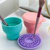 Многофункциональный силиконовый складной стакан для чистки кистей для макияжа, стакан для хранения, сушки и очистки, стакан для скрабирования косметических кистей для красоты