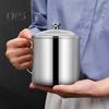 Stainless Steel Water Cup with Lid Handle Hot Cold Beverage Mug for Camping Picnic BBQ Corrosion Resistant Easy Clean Single Wall Air Beer Cup