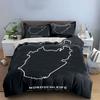Nordschleife Track Outline Bedding Duvet Cover Set Duvet Cover Pillowcases  (1*Duvet Cover 2*Pillowcases, without duvet insert)