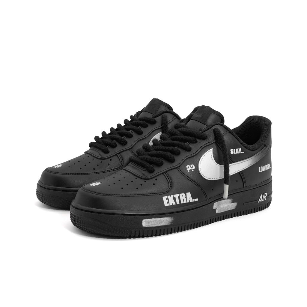 Nike Air Force 1 Danmu 2.0 Low top Skateboard Shoes Unisex Black White CW2288-001(TeamOKC-2.0)