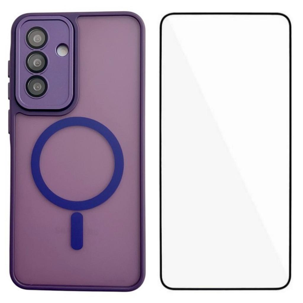 Для Samsung Galaxy A35 5G Магнитный чехол WANLONFENG Серия QB PC TPU Чехол для телефона с защитной пленкой для экрана