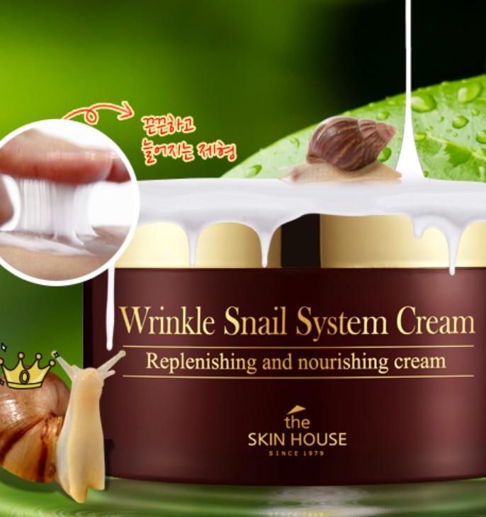THE SKIN HOUSE Wrinkle Snail System Cream 100 мл – Антивозрастной и увлажняющий крем с экстрактом улитки