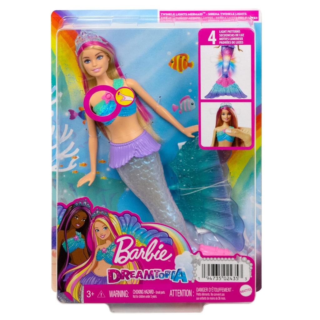 Barbie Can Play In the Water Glitter MermaidAppeared In the Movie [Barbie]  [DollDoll] [Glowing Tail Fin] [3 Years Old and Up] HDJ36