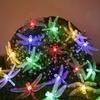 50LEDs Dragonfly Solar String Lights Outdoor Waterproof 8 Modes Dragonfly Fairy Lights For Home Patio Garden Wedding Decor