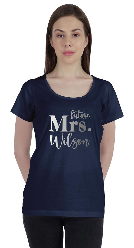 Inkdotpot Персонализированная женская футболка с надписью «Будущая миссис» на свадьбу