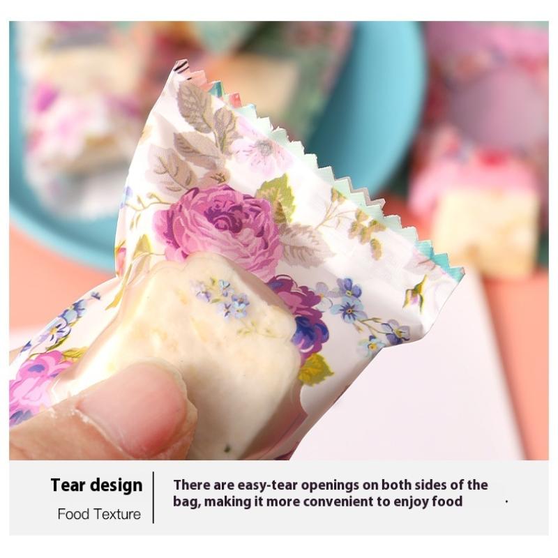100 шт. Цветочный пакет для печенья, обертка для конфет, кондитерский мешок, самодельная упаковка для печенья ручной работы, пластиковая упаковка для свадебной вечеринки, кухни
