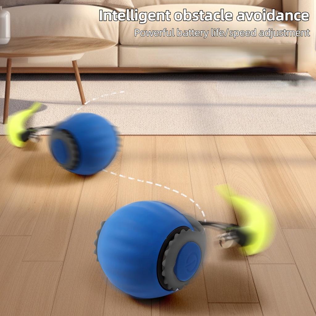 Интерактивные игрушки-мячи для кошек, автоматический катящийся мяч, искусственный хвост, перезаряжаемая умная электрическая игрушка для домашних животных, дразнилка для собак и кошек, дрессировка