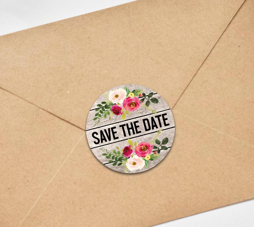 Darling Souvenir Floral Border 45 шт. круглые элегантные шикарные мини-наклейки Save The Date-1.6