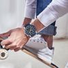 Citizen Серия Promaster Eco-Drive Blue Angel Сапфировое стекло Вечный календарь Кожаный ремешок Солнечный кварцевый механизм Мужские часы AT8020-03L