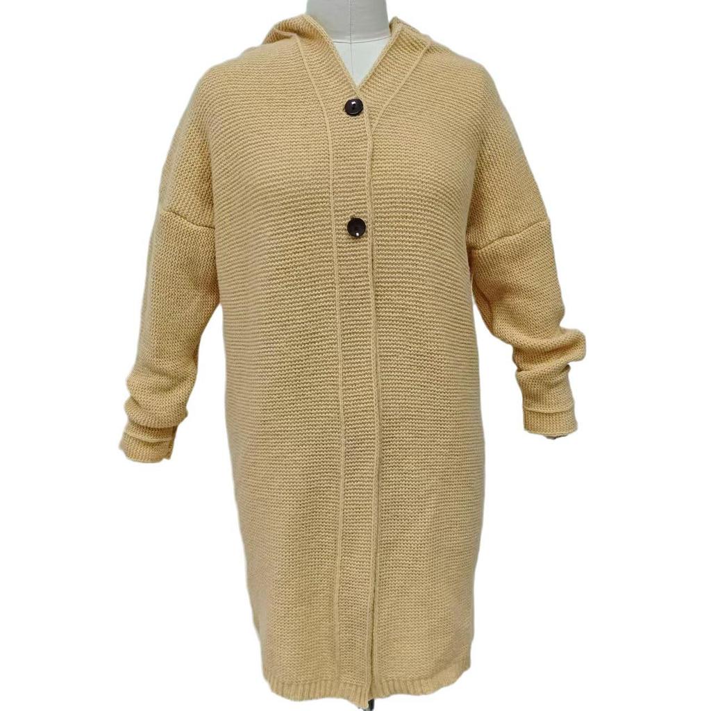 2024 Новый свитер с капюшоном и воротником, элегантный свободный кардиган для женщин, женская одежда больших размеров