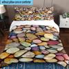 Heart-shaped Stone On Pebbles. 3pcs Bedding,Including 1pc Duvet Cover And 2pcs Pillowcases Perfect for Christmas,Ideal for Bedroom, Dormitory