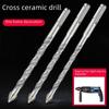 Light Electric Hammer Special Ceramic Glass Drill Bit - Round Handle, Triangle Alloy Tip, Ideal for Cement Walls and Brick Openings.