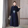 Vintage Chinese Style Woolen Coat for Women Winter Fashion Embroidery Clothes