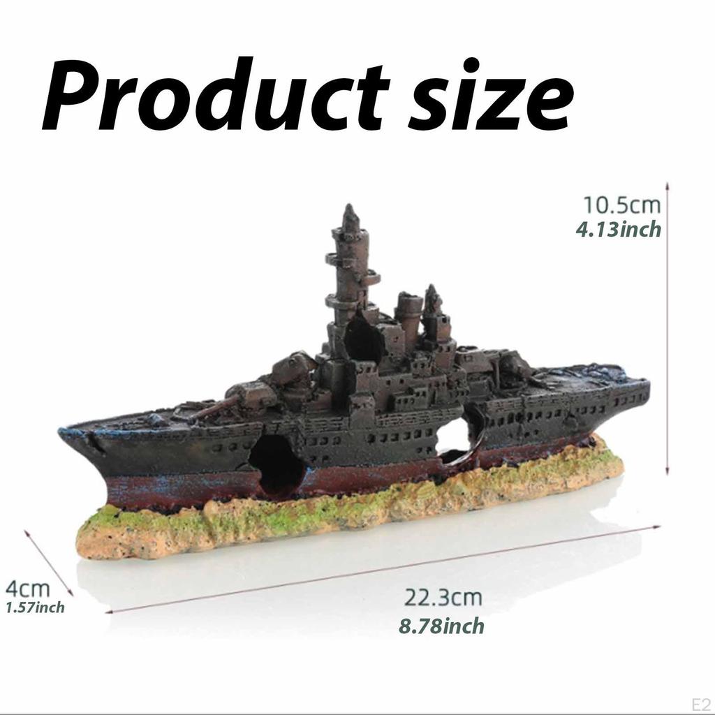 Aquarium Shipwreck Decoration Fish Tank Ornament Background Favors Micro Landscape Home Resin