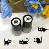 Self-Inking Black Cat Stamp – Cute Crooked Neck Cartoon Animal Seal for Office & Crafts