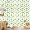 Wallpaper Flowers White, Cream and Mint for Living Room and Bedroom 50x1000