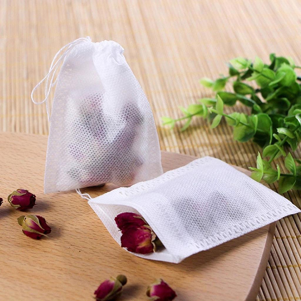 100pcs Empty Tea Bags with Drawstring Perfect for Brewing Teas and Spices Versatile Bags for Loose Tea Spices and More