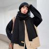 Women Scarf Thickened Warm Solid Color Scarf Autumn Winter Versatile Comfortable Knitting Long Scarf Fashion Accessory