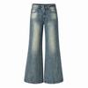 Autumn and winter new American retro texture micro-flared jeans women
