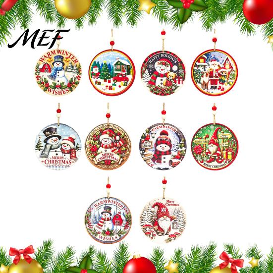 Decorative Wooden Holiday Signs Christmas Hanging Sign with Hemp Rope, Rustic Wall Decor Gift Wrapping Tags for Home Party Decoration, Solid