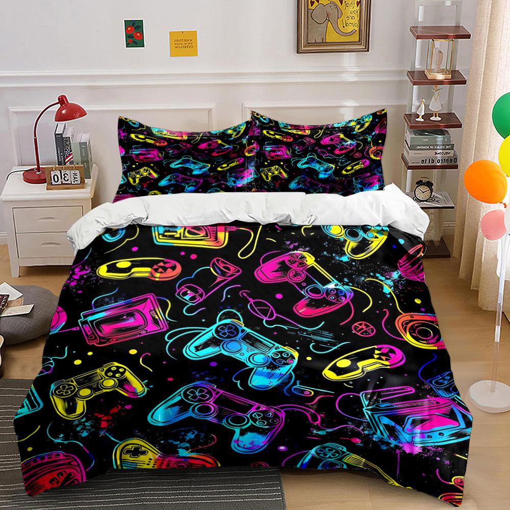 Gaming-Themed Set for Decoration Multiple sizes kid's and adults' bedroom Exquisite 3PC bedding set, gift