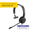 Гарнитура GN Audio Mono для ПК с кожаными амбушюрами, сертифицированная Microsoft Lync Evolve 30 II MS 5393-823-309 "Jabra Mono"
