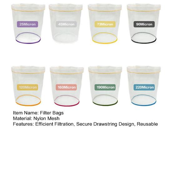 8 шт. нейлоновых сетчатых фильтровальных мешков для заваривания, фильтрующий мешок с завязкой, 5 галлонов, многоразовый пищевой фильтр-мешок для холодного заваривания орехового молочного сока