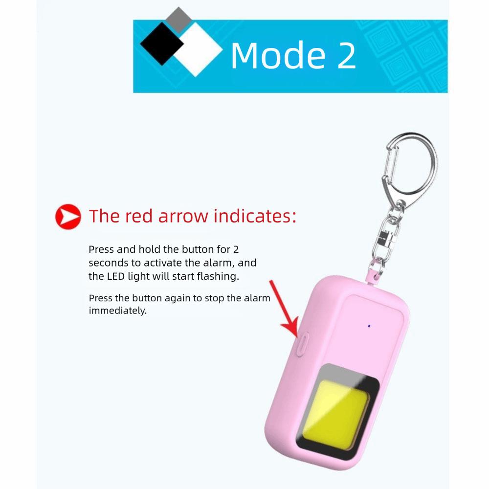 130 DB Self Defence Alarm Keychain Low Battery Notice Emergency Safety Alarm Women