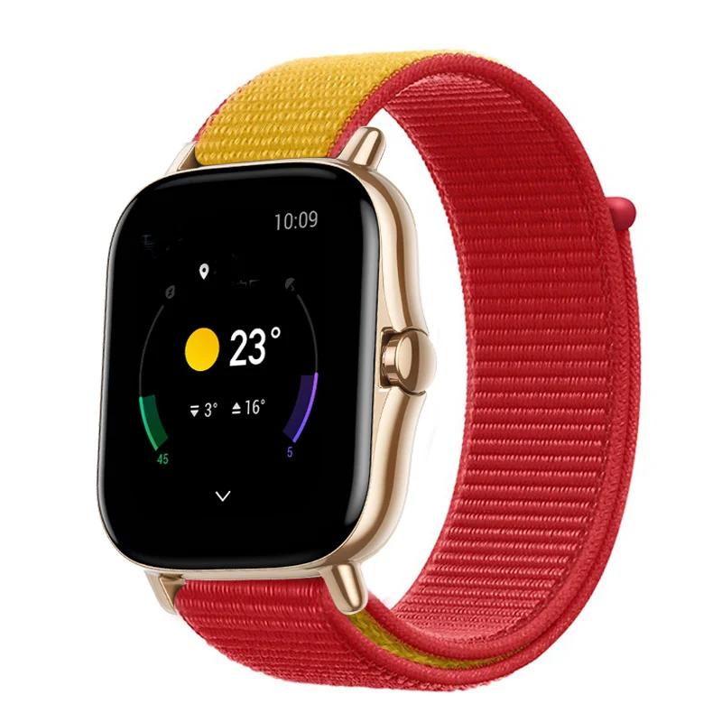 20mm/22mm Nylon Loop Watch Band For Amazfit GTS/4/2/2e/3/GTS2 Mini/GTR 4/3 pro/GTR2/2e/stratos 2/3 Bracelet Amazfit Bip-u Strap