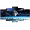 5Pcs Space Universe Moon Modern Decor Canvas Wall Art HD Print 5 Pieces No Framed Home Decor Room Decor