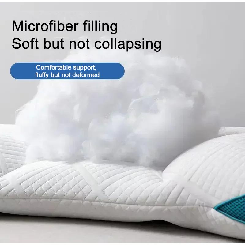 3D Подушка для шеи Ортопедическая Предотвращает храп Защита шеи Высокоэластичные Мягкие Пористость Моющиеся Подушки Постельные принадлежности Для Гостиниц Дома Подушки Для Сна Подушка Для Шеи