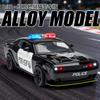 1:32 Dodge Challenger Hellcat Redeye Полицейская машина Литая модель Игрушки со светом и звуком С оттяжкой Открывающиеся двери