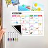 1 Set Magnetic Message Board Refrigerator Magnet Erasable Writing Surface Weekly Planner Kitchen