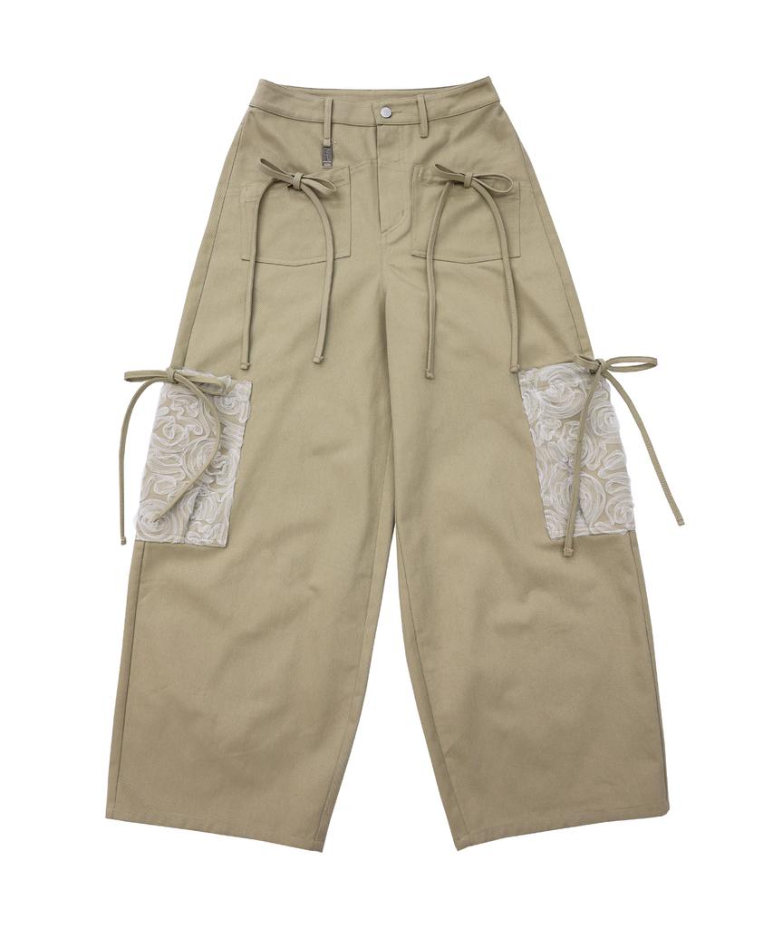 SIWL107 Ribbon Cotton Pants (Beige)