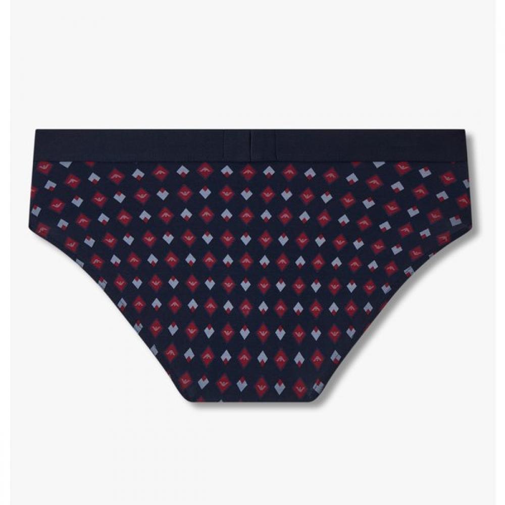 Emporio Armani Мужские хлопковые слипы с узором из логотипов 0815311035