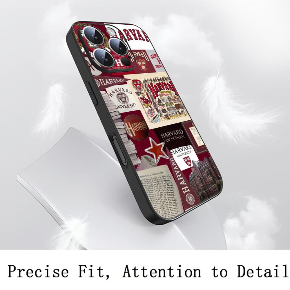 H-har-vardes логотип модный узор ин Чехол для телефона Для iPhone 17 16 e 15 14 13 12 Plus Mini Pro Max Мягкий черный Ударопрочный чехол