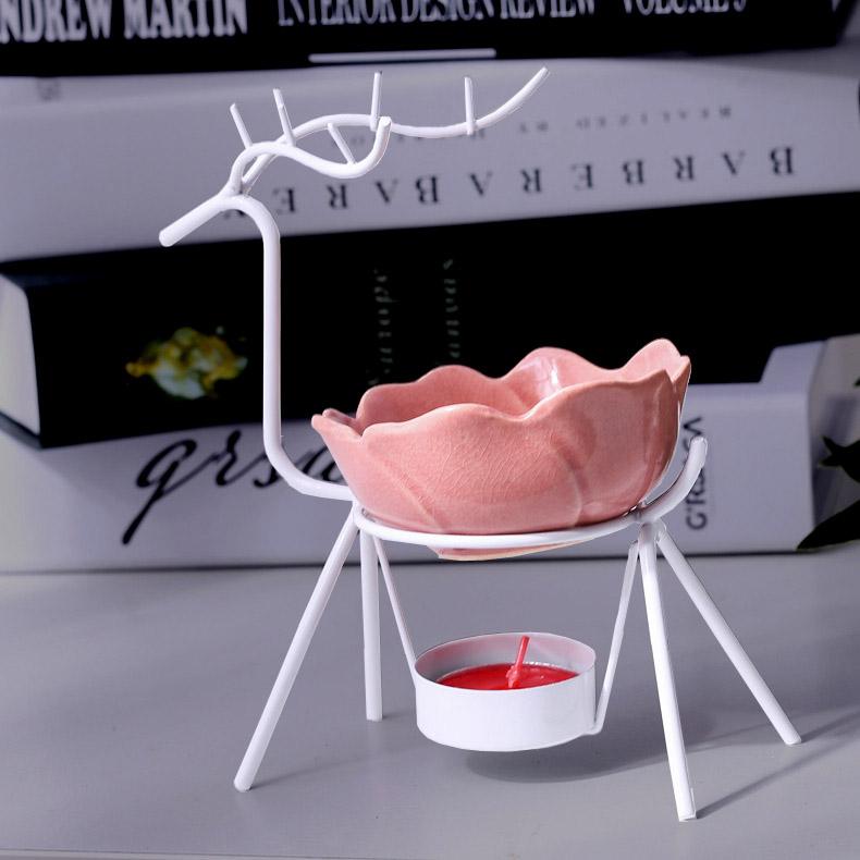 Нержавеющая сталь Олень Курильница Подсвечник Арома-Горелка Эфирное Масляная Лампа Украшение Гостиной Новогодние Украшения