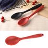 Durable Anti-rust Wear-resistant Ergonomic Handgrip Dining Silicone Non Stick Oval Spoon for Dorm Fruit Spoon
