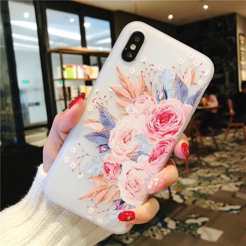 Для 8 iPhone 6s 7 Plus Мягкий Резиновый Ударопрочный Чехол Цветочный Прозрачный Тонкий Чехол