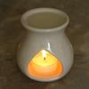 Ceramic Clay Candle Operated Aroma Burner|Oil Diffuser Coming with 1 Tea Candle (Ivory White; 9 Cm)