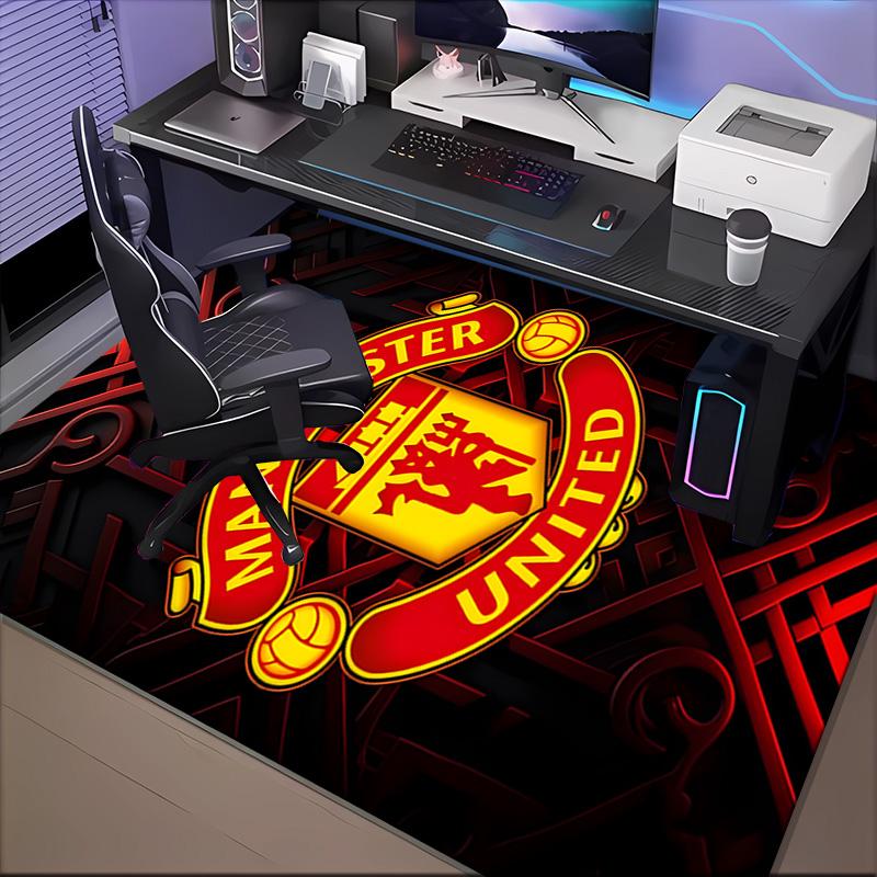 Manchester United Crest Rug Game Carpet, Floor Mat for Bedroom Living Room Entryway Rug, Home Decor Idea Gift for Christmas birthday