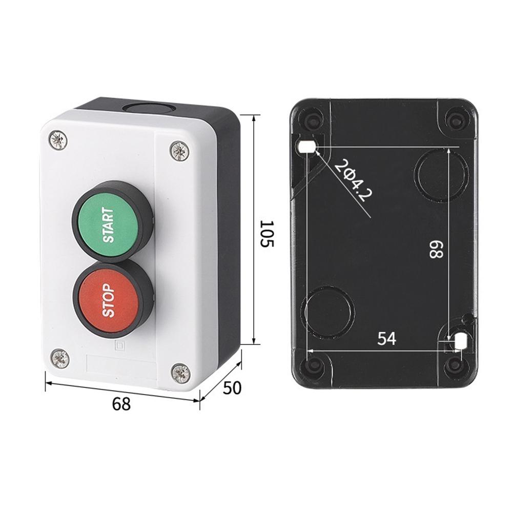 Start Stop Button Box IP65 Rated Waterproof ABS Housing Dual Switch 10A 400V for Industrial Automation Equipment