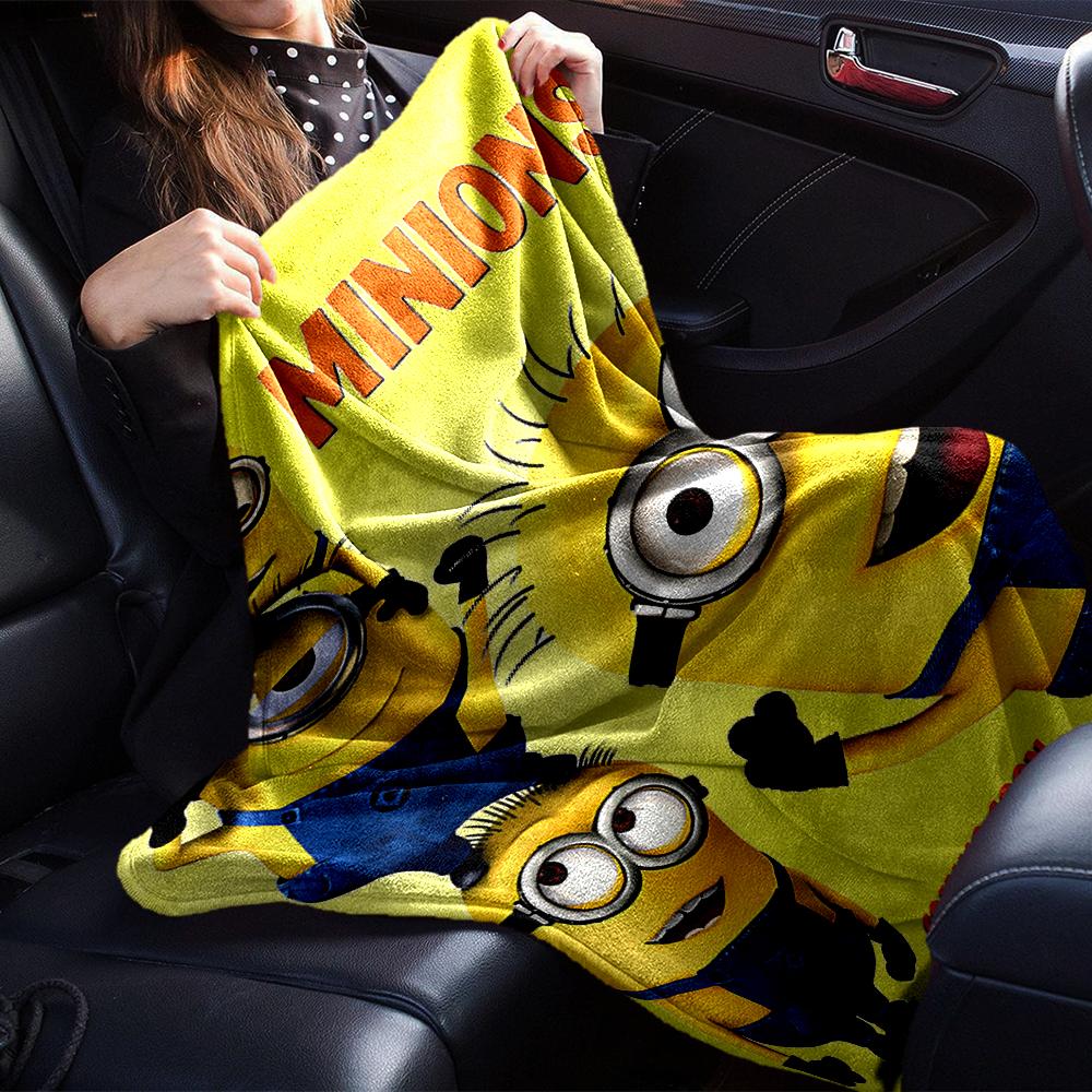 Minions Movie Poster Blanket Soft Throw Blanket For Home Bedroom Bed Sofa Travel Office Solid Christmas Blanket
