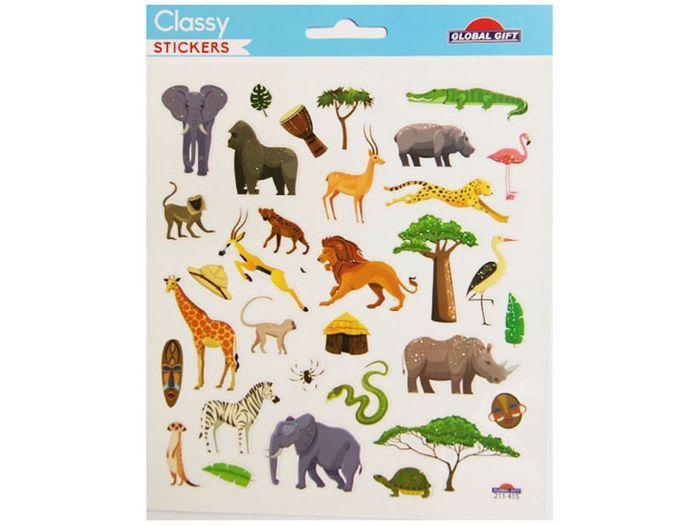 Autocollants - Animaux de la savane - Dorures