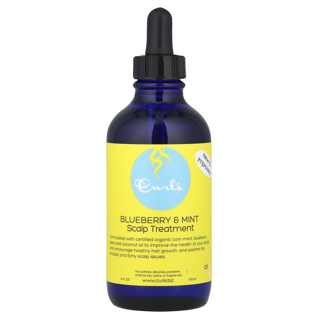 Curls Scalp Treatment, Blueberry and Mint, 4 Fl Oz (120 Ml)
