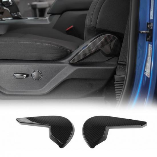 Seat Adjustment Handle Button Decor Cover Trim for Ford F150 2015+ Carbon Fiber